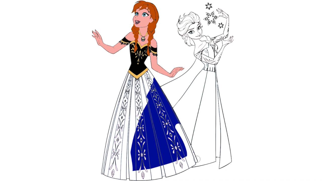 Frozen | Parte 4 | Pintando Elsa y Anna | Juego de Pintar | Manitas  Pintando - YouTube