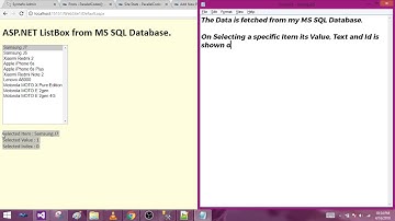 ASP NET ListBox from SQL Database and Get Selected Item Demo