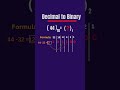 shortcut method  convert decimal to binary number  conversion #binary #decimal #decimaltobinary