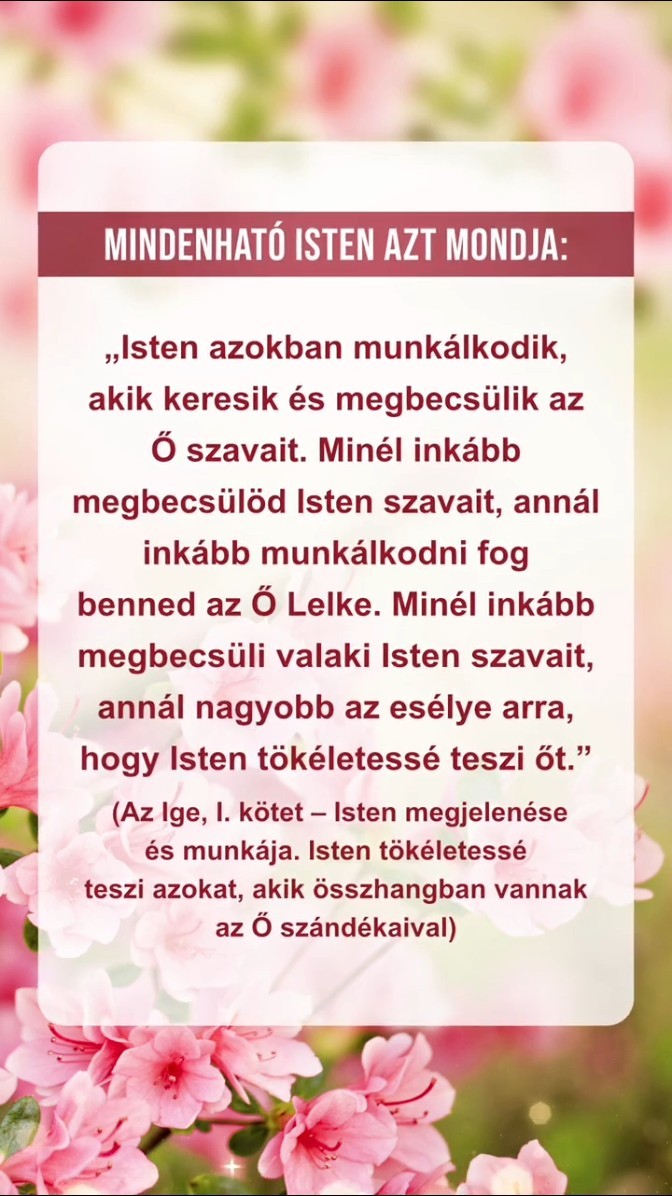 Szavak egyenesen Istentől
