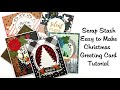 Scrap Your Stash Easy to Make Christmas 2020 Greeting Cards Polly's Paper Studio Tutorial DIY