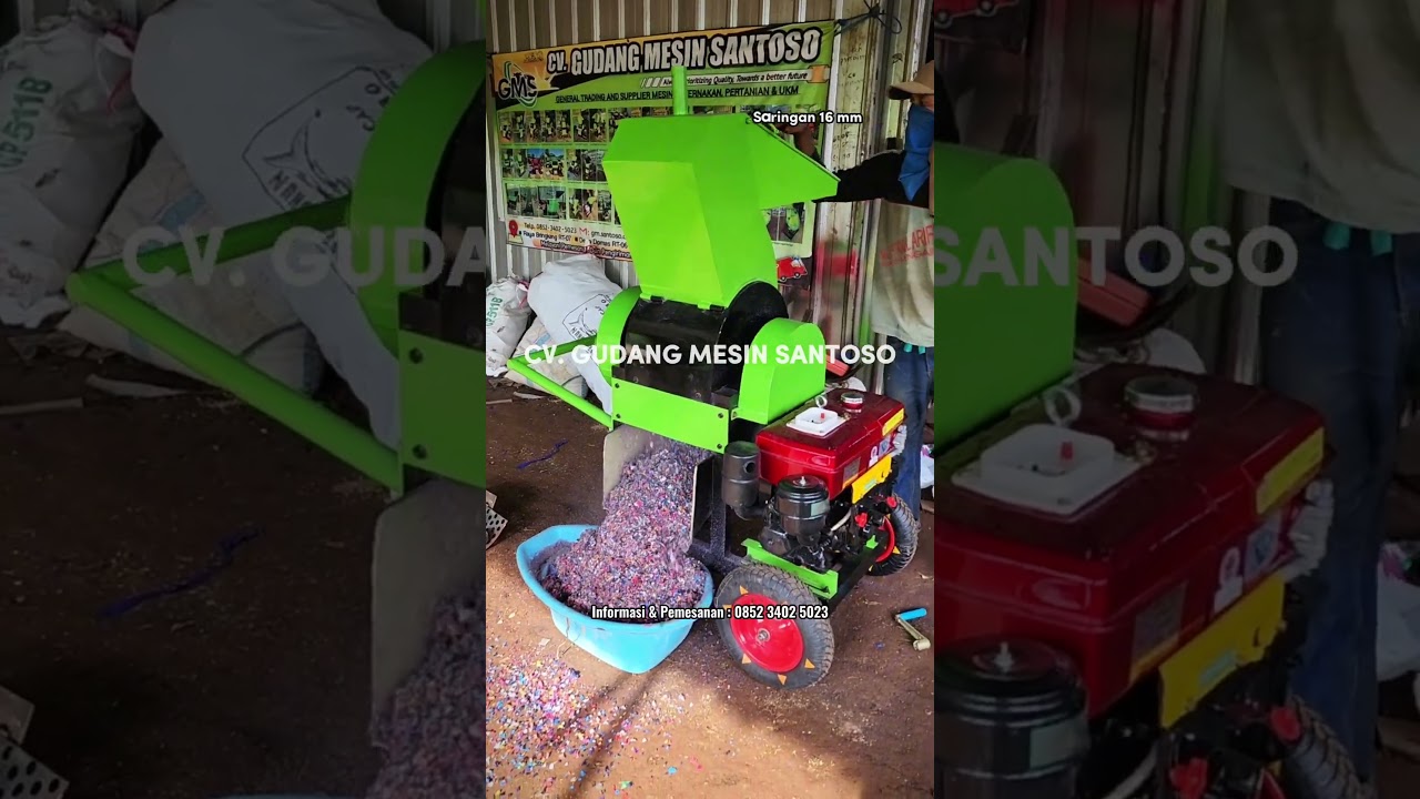 Giling Limbah Kain Majun, Pakai Saringan 16mm Mesin Crusher Pencacah Limbah Plastik dan Kain Part 2