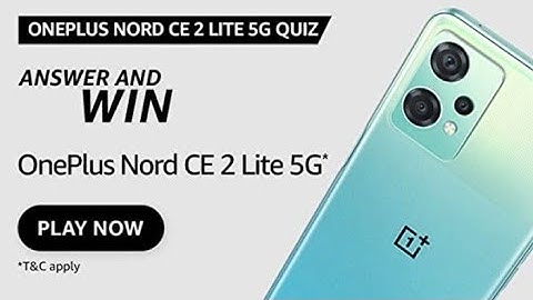Amazon Oneplus Nord CE 2 Liti 5G Quiz Answers Today l Amazon Quiz Answer Today l Amazon Oneplus Quiz