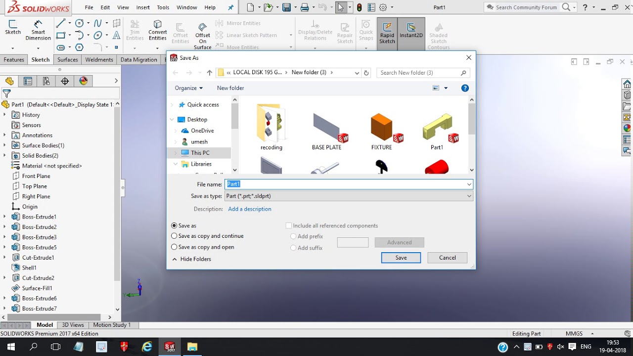 Solidwork to convert igs - YouTube