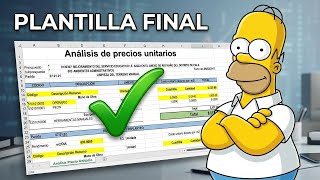 ✅ Plantilla de analisis de precios unitarios en excel