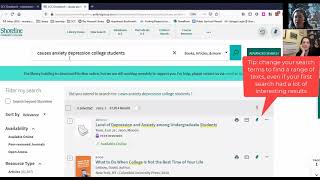 Hess Searching OneSearch to find a topic