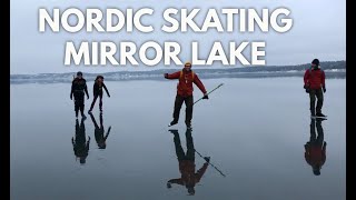 Nordic ice skating on the lakes of Sweden - 2021