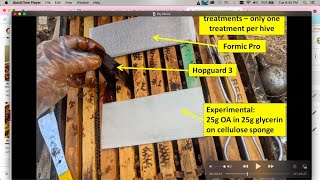 Varroa Mite Controls - test results screenshot 2
