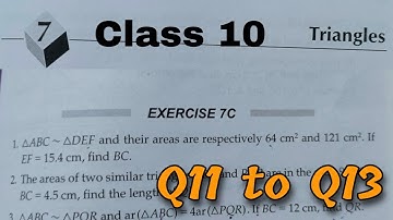 Class 10 Ex 7C Triangles Q11 to Q13 | Chapter 7 | CBSE | RS Aggarwal | Rajmith study