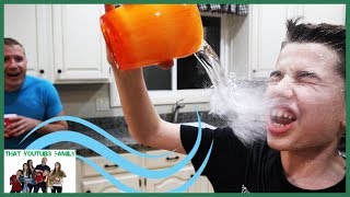 Slow Motion Leaf Blower Challenge / That YouTub3 Family I Family Channel