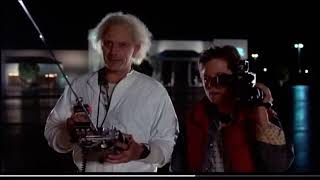 Back to the future 1985  The DeLorean with Marty and Doc
