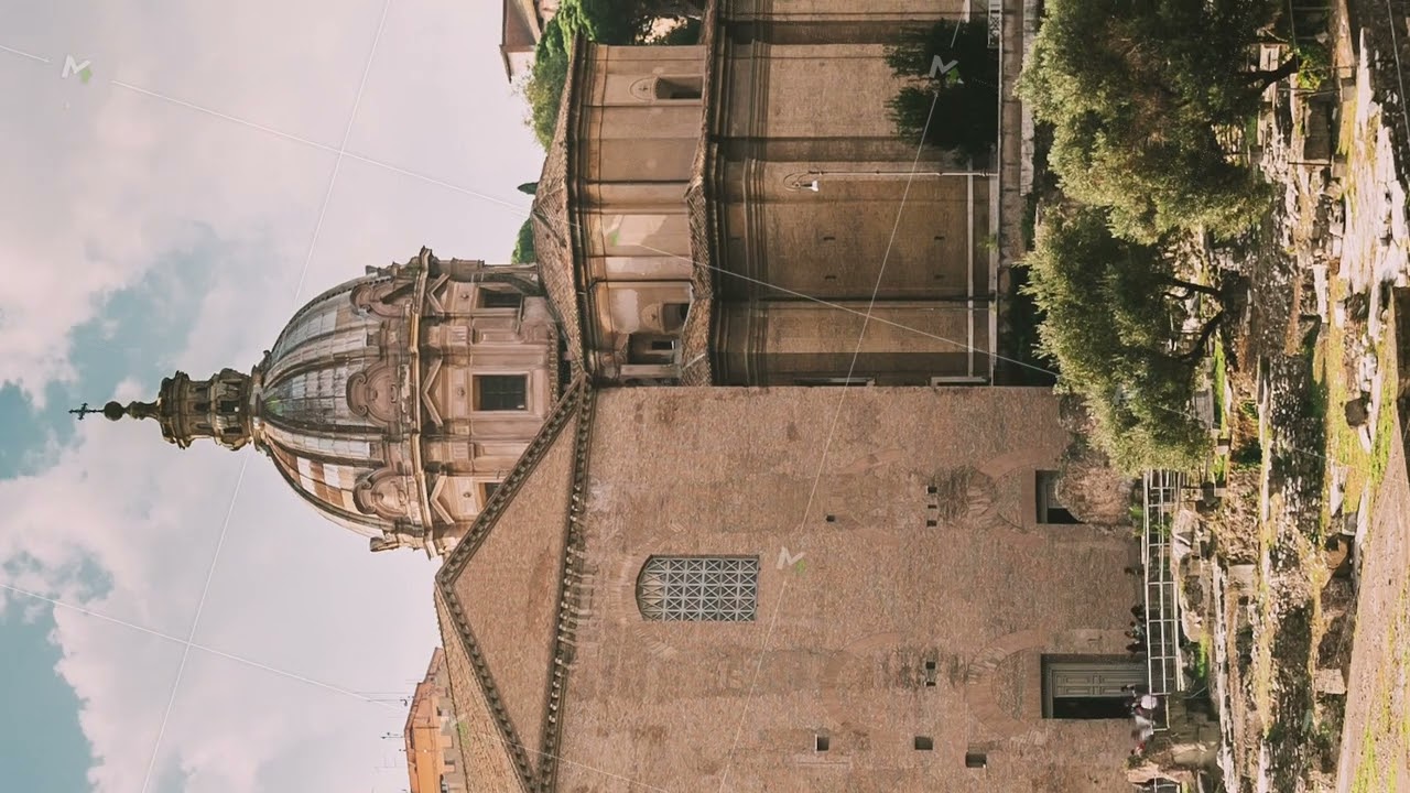 Rome, Italy. Temple Of Peace And Basilica Aemilia In The Roman Forum. Santi Luca E Martina Church