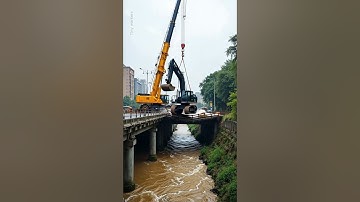 Shocking Construction Fail 🚧 Crane Cable Snaps & Bridge Collapses #construction #shortvideo #shorts