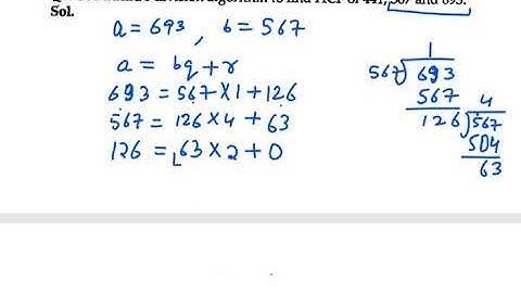 Ex 1.3 Q8 NCERT Exemplar Class 10|| Use Euclid’s division algorithm to find the HCF of 441, 567, 693