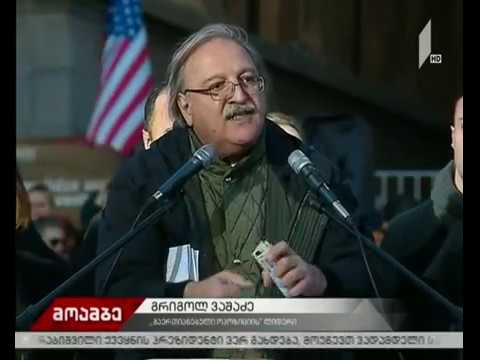 აქცია რუსთაველზე - გრიგოლ ვაშაძის განცხადება