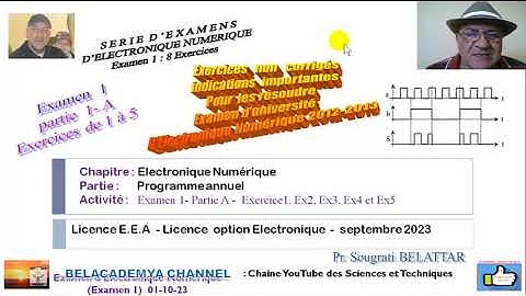 Examen Electronique numérique - logique combinatoire - partie A(1/2) ,