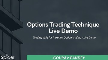 Trading style for Intraday Option trading - Live Demo