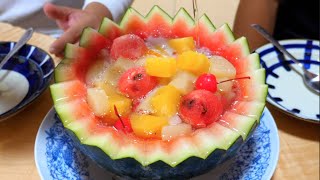 スプーン一つでくり抜くだけ！お洒落なフルーツポンチ作ってみた