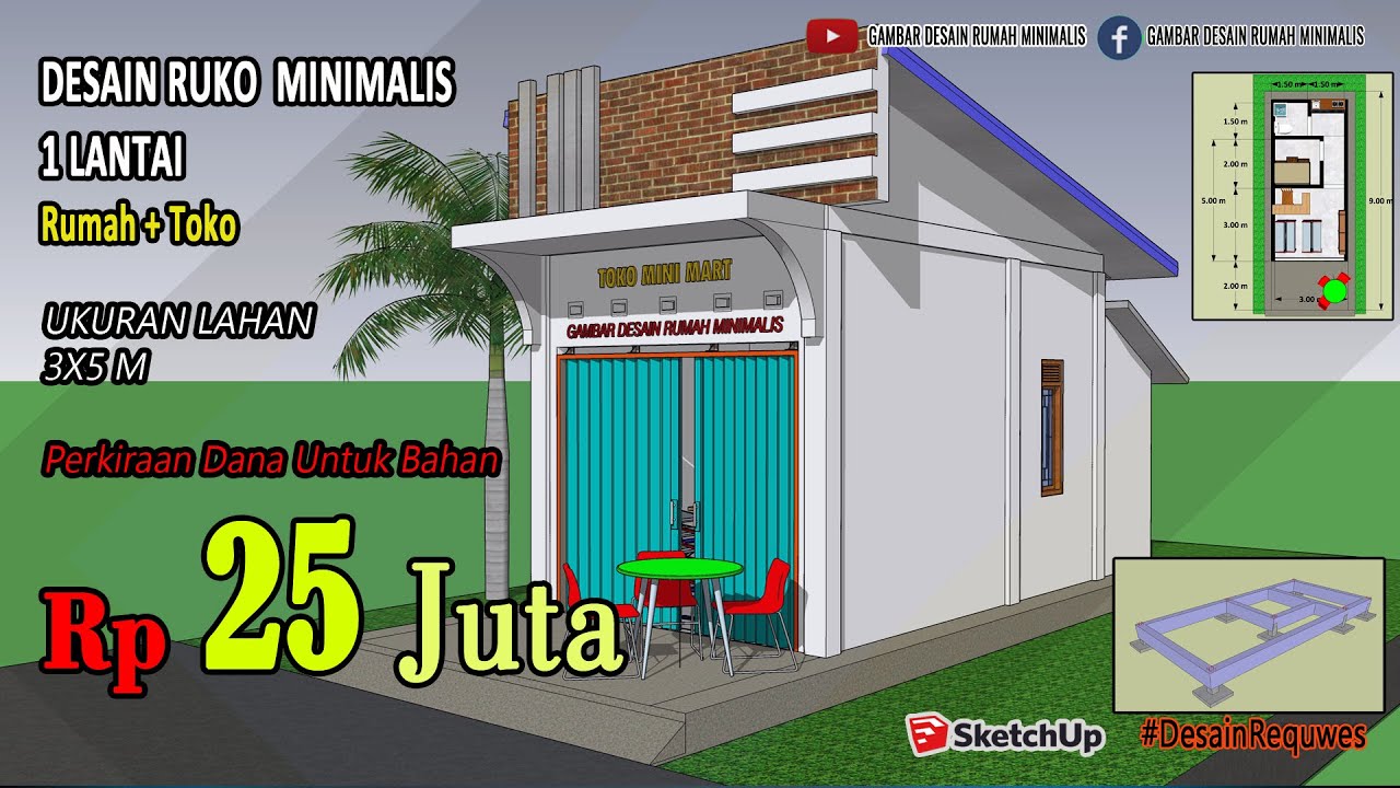 RUKO 1 LANTAI SEDERHANA BIAYA 25 JUTA YouTube