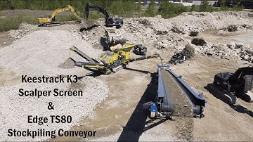 Keestrack K3 Scalper & Edge TS80 Stockpiling Conveyor