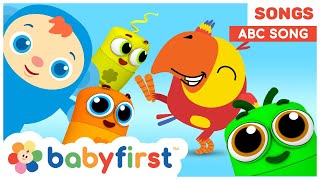 the abc song learn the abcs with color crew larry nursery rhymes for kids babyfirst tv