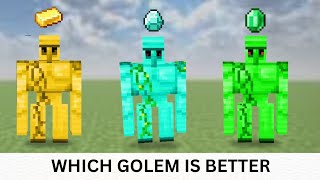 Which golem is better😮gold vs diamond vs emerald in Minecraft 🤩 #minecraft