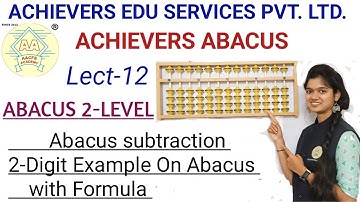 Abacus 2-Digit Example On Abacus#Abacus 2-Level//Subtraction Examples With Formula Lect_12