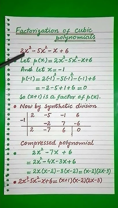Factorization of cubic polynomials #shorts #youtubeshorts - YouTube