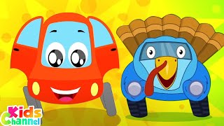 Five Little Turkeys | Car Song And Rhymes | Happy Thanks Giving | Thanks Giving Song