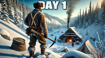 Day 1 in This Alaskan Gold Mining Survival Game...