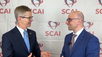 Dr. James B. Hermiller speaks with Dr. Alraies at SCAI 2023 Scientific Sessions