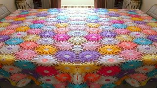 Flowers to make a crochet tablecloth كروشيه وردات لعمل مفرش مميز