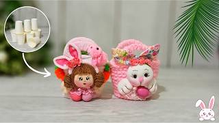 En İyi̇ 2 Basi̇t Fi̇ki̇r Kağıt Bardaktan Yapılmışsevimli Mini Sepetli Tavşan Yap