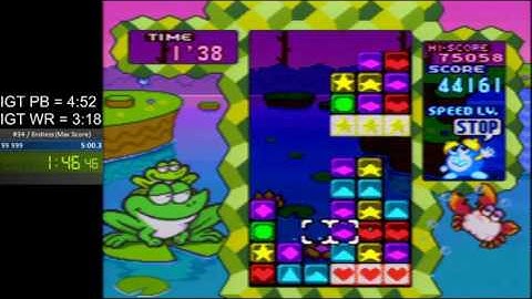 SNES - Tetris Attack - Endless Speedrun (Max Score) - 4:18 IGT (4:26 RTA)