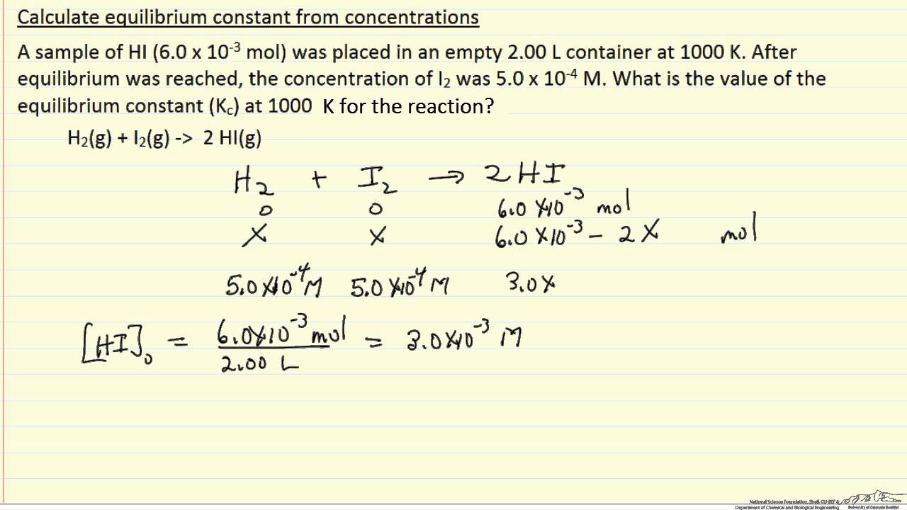 How To Calculate Equilibrium Concentration With Kc