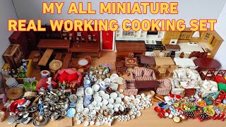 My all Miniature real working kitchen cooking set installation, Ful Real working utensils collection