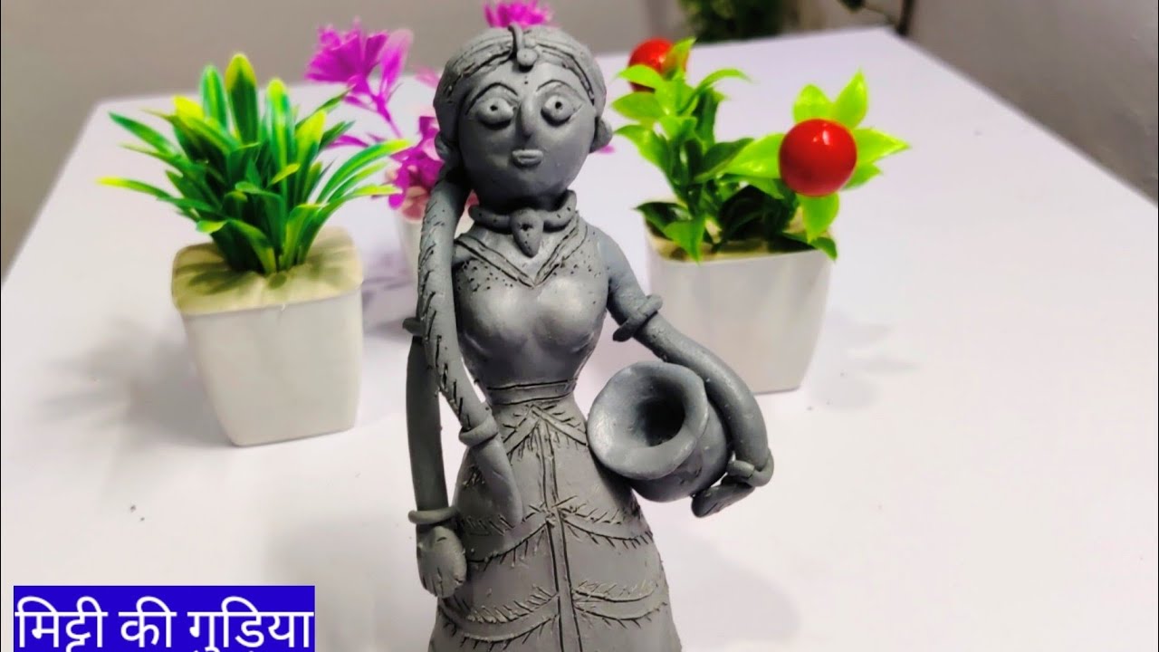 How to make clay doll Terracotta clay doll making Mitti ki gudiya