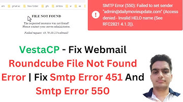 VestaCP - Fix Webmail Roundcube File Not Found Error | Fix Smtp Error 451 And Smtp Error 550