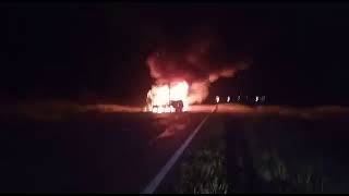 Choque e incendio en ruta 11: al menos un fallecido