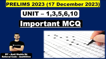 MPPSC PRE | Important MCQs For MPPSC PRE 2023 | Part 2 | Prelims 2023 | Amit Shukla Sir