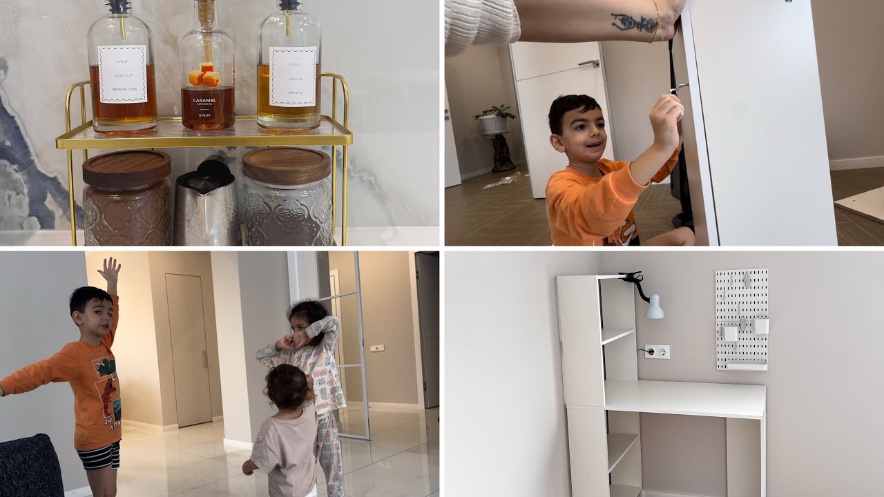 Tans dersleri nece kecir 💃🏻Ev ucun sifarishlerim geldi 🛍️ Kofe koshesi hazir ☕️ Yeni ders stolu 📚