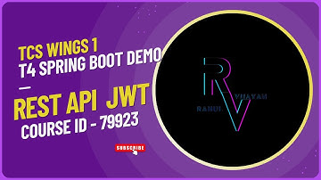 TCS Wings 1 T4 SpringBoot JWT RestAPI Demo | Course id - 79923 @Rahul_Vijayan  #tcs #digital #wings1