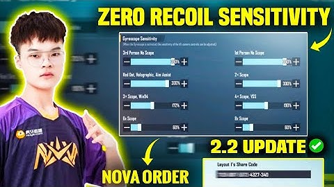 🔥NOVA ORDER New 2.2 Update Sensitivity Code & Nova Order control code Pubg/Nv Order Sensitivity 2022