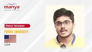 Manya's Student Success Story | Rahul Niranjan got admit from Purdue University
