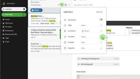 Narrow down results using Search Filters on Evernote for desktop
