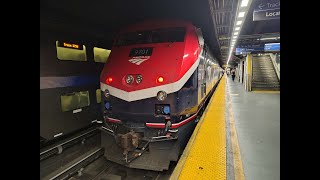 Amtrak Empire Service A-241 departs New York Penn Station Ft P42 NPCU 9701 on Track 6
