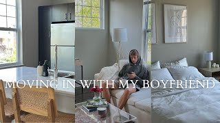 MOVING IN WITH MY BOYFRIEND: full apartment tour, getting our place set up, organization & more!