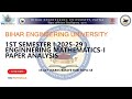 BEU Patna l Engineering Mathematics l Today's Paper Analysis l #beupatna #beu