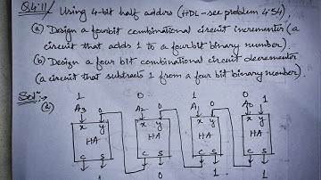 Q. 4.11: Using four half-adders (HDL—see Problem 4.54),(a) Design a full-subtractor circuit incremen