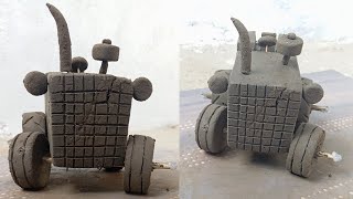 mitti ka tractor kaise banate hain | how to make clay tractor | clay craft ideas easy